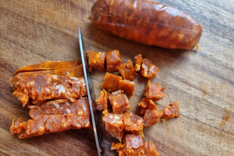 chorizo schneiden