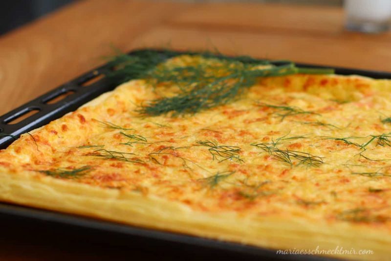 Lachs-Blätterteig-Pizza-