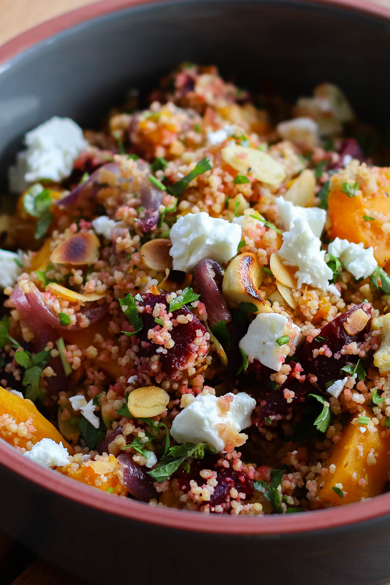 Couscous-Salat mit Kürbis und Roter Bete