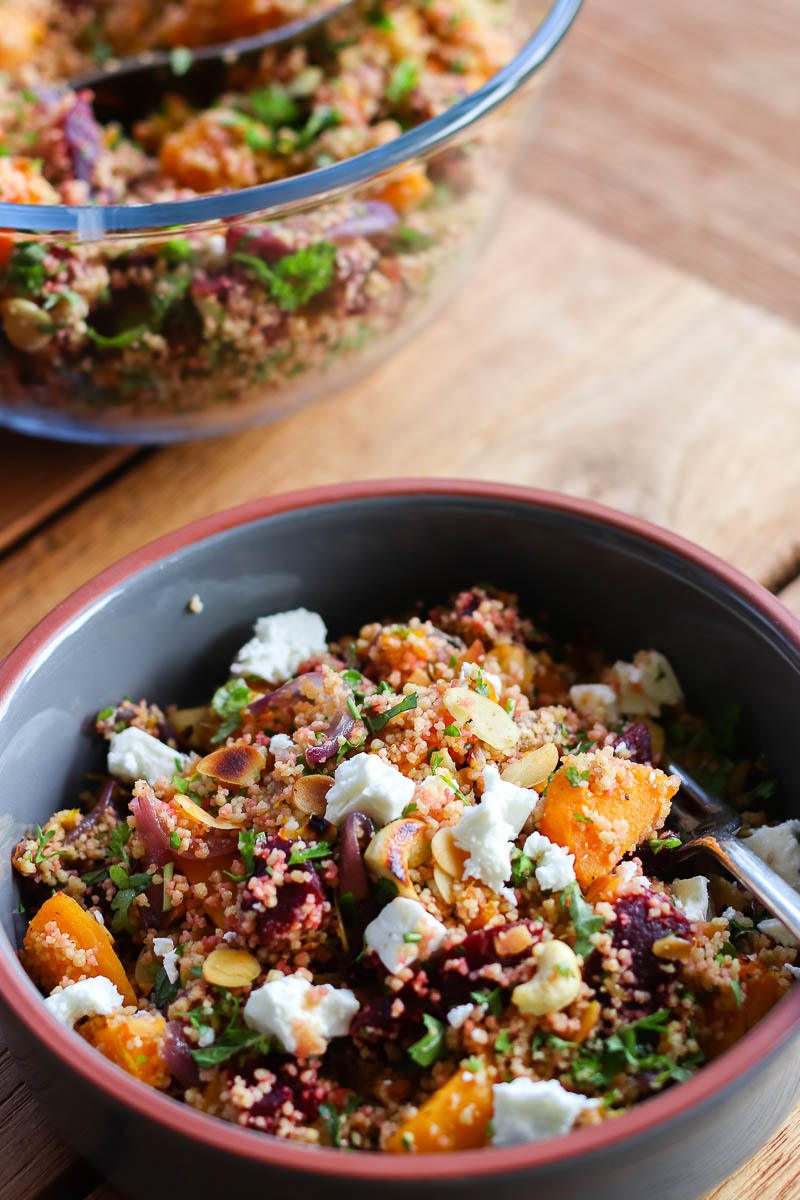 Couscous-Salat mit Kürbis und Roter Bete