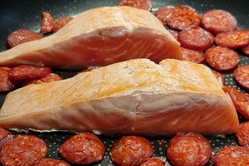 lachs mit chorizo making of