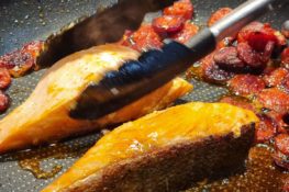 lachs mit chorizo making of