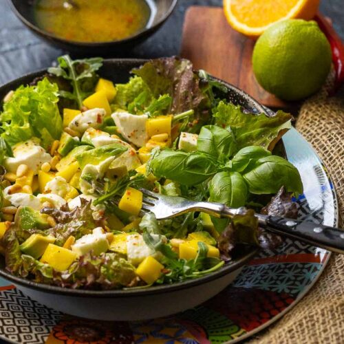 Avocado Mango Salat mit Mozzarella