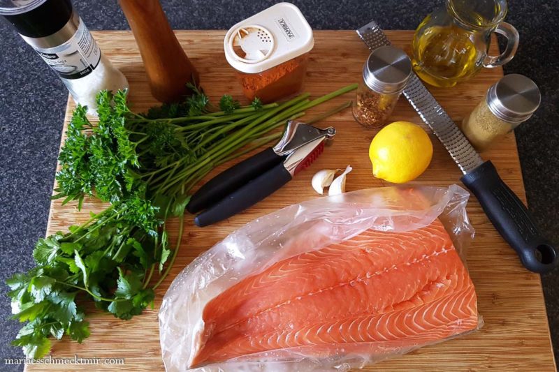 Gegrillter Lachs mit Kräutermarinade - die Zutaten