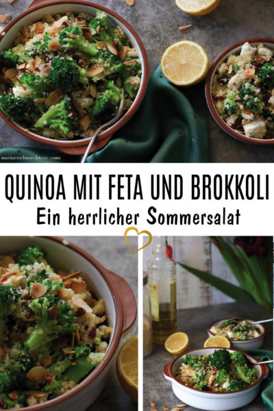 Quinoa Salat mit Feta und Brokkoli