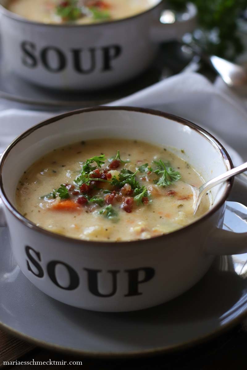 Herzhafte Kartoffelsuppe mit Speck