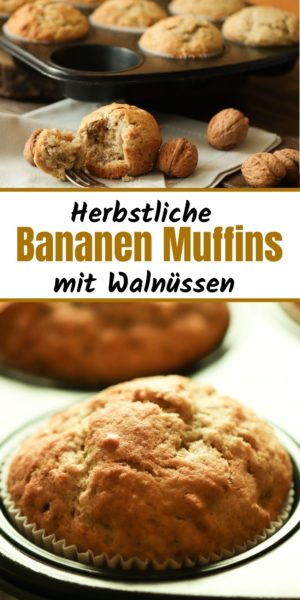Bananen-Walnuss Muffins