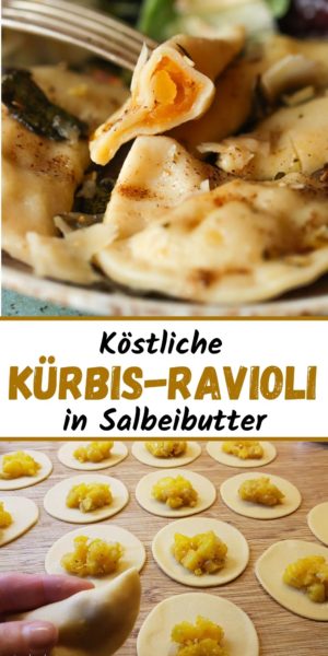 Kürbis-Ravioli mit Salbeibutter