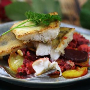 Zanderfilet gebraten mit Roter Bete