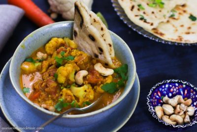 Einfaches Blumenkohl-Curry mit Linsen (v