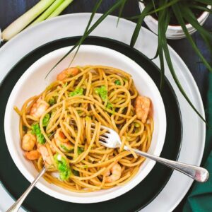Spaghetti mit Knoblauch-Garnelen