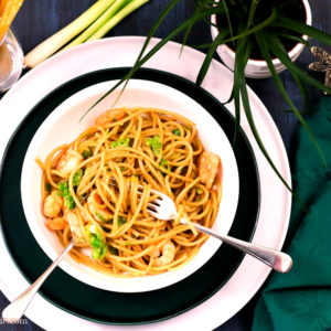 Spaghetti mit Knoblauch-Garnelen