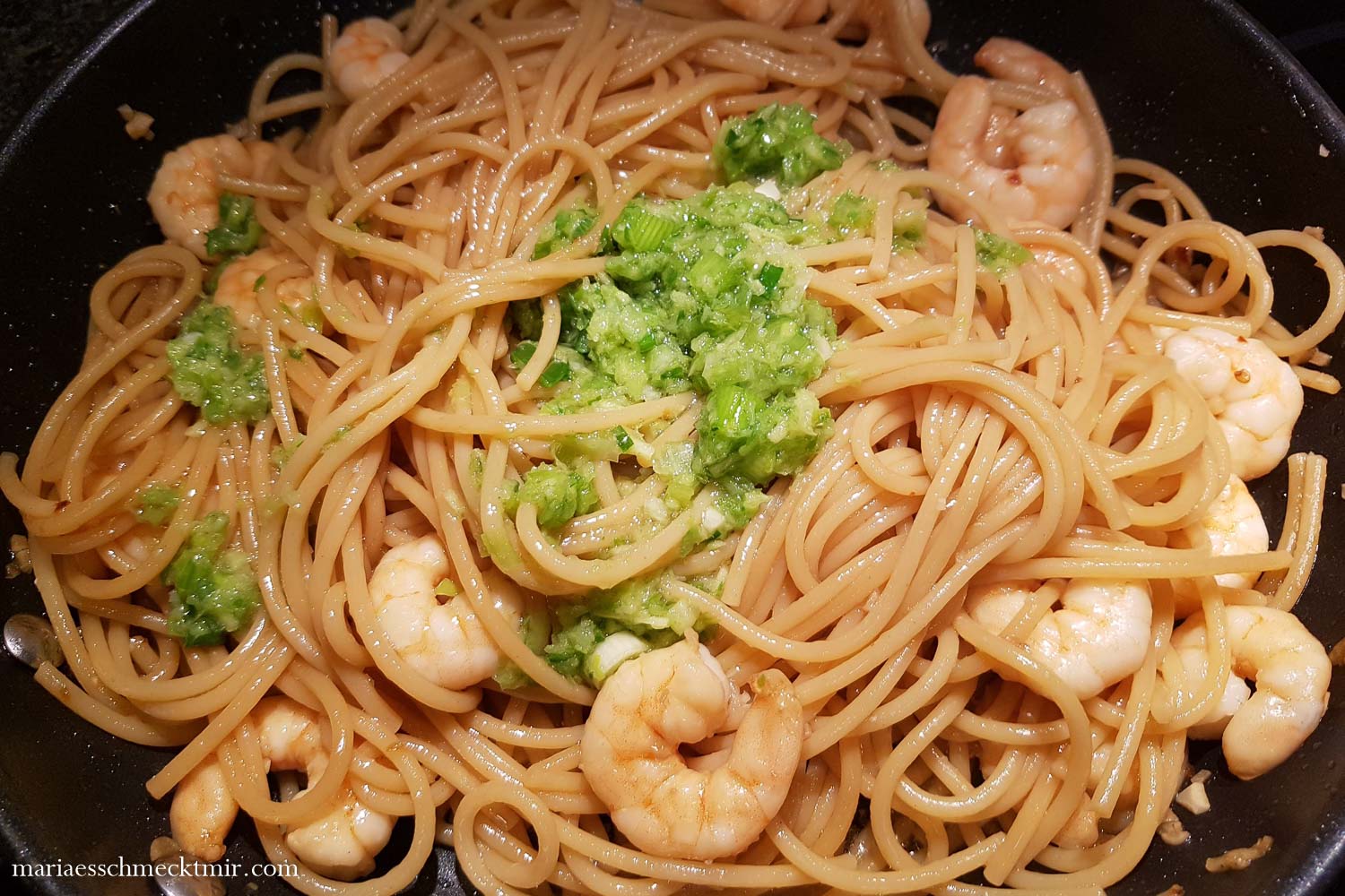 Spaghetti mit Knoblauch-Garnelen