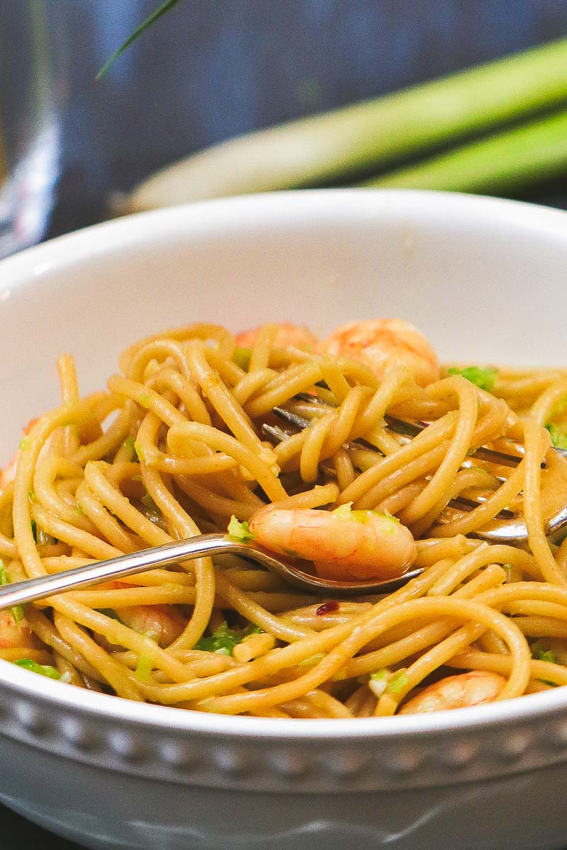 Spaghetti mit Knoblauch-Garnelen