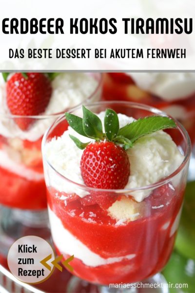 Erdbeer Kokos Tiramisu im Glas