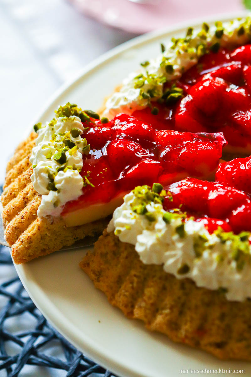 Erdbeerkuchen mit Pudding
