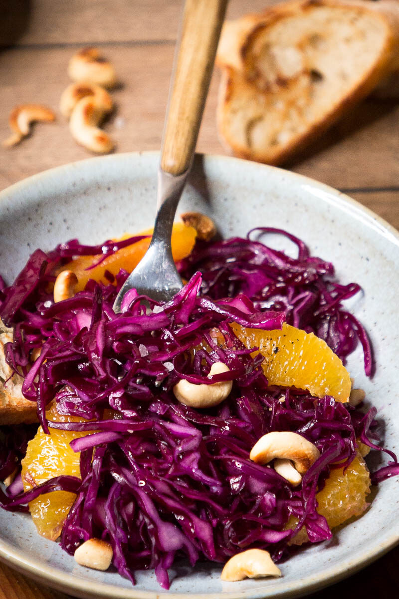 Rotkohlsalat mit Orangen
