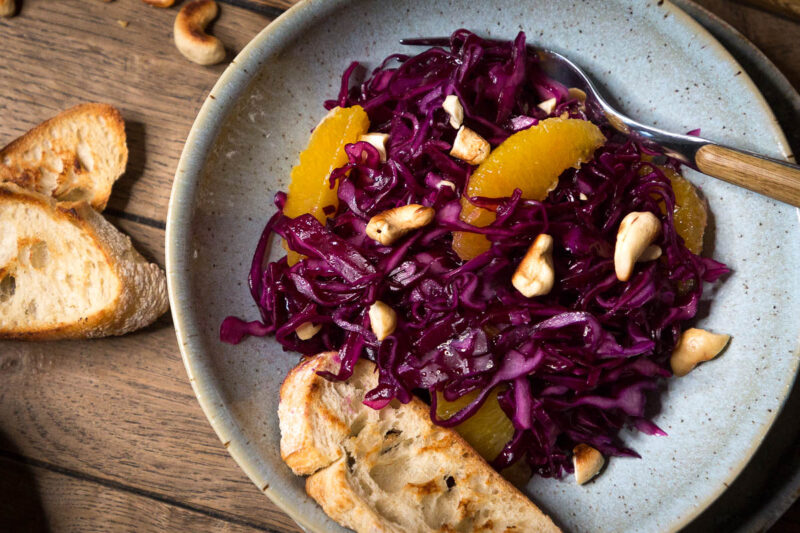 Rotkohlsalat mit Orangen