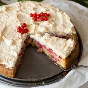 Johannisbeerkuchen aus Rührteig in der Springform
