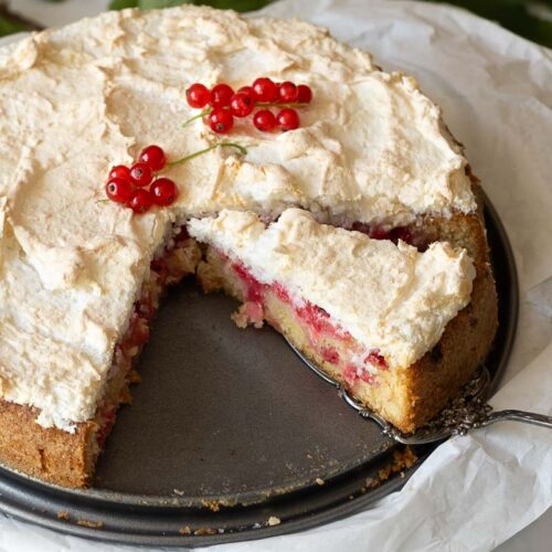 Johannisbeerkuchen aus Rührteig in der Springform