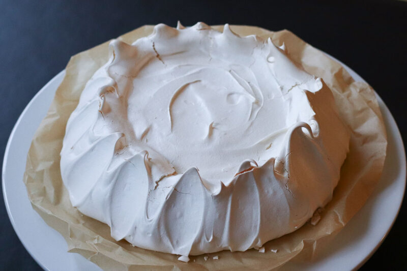 Pavlova Baiser gebacken